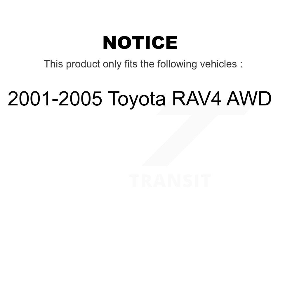 [Arrière] Kit d'ensemble roulement de roue et moyeu pour 2001-2005 Toyota RAV4 AWD K70-100673