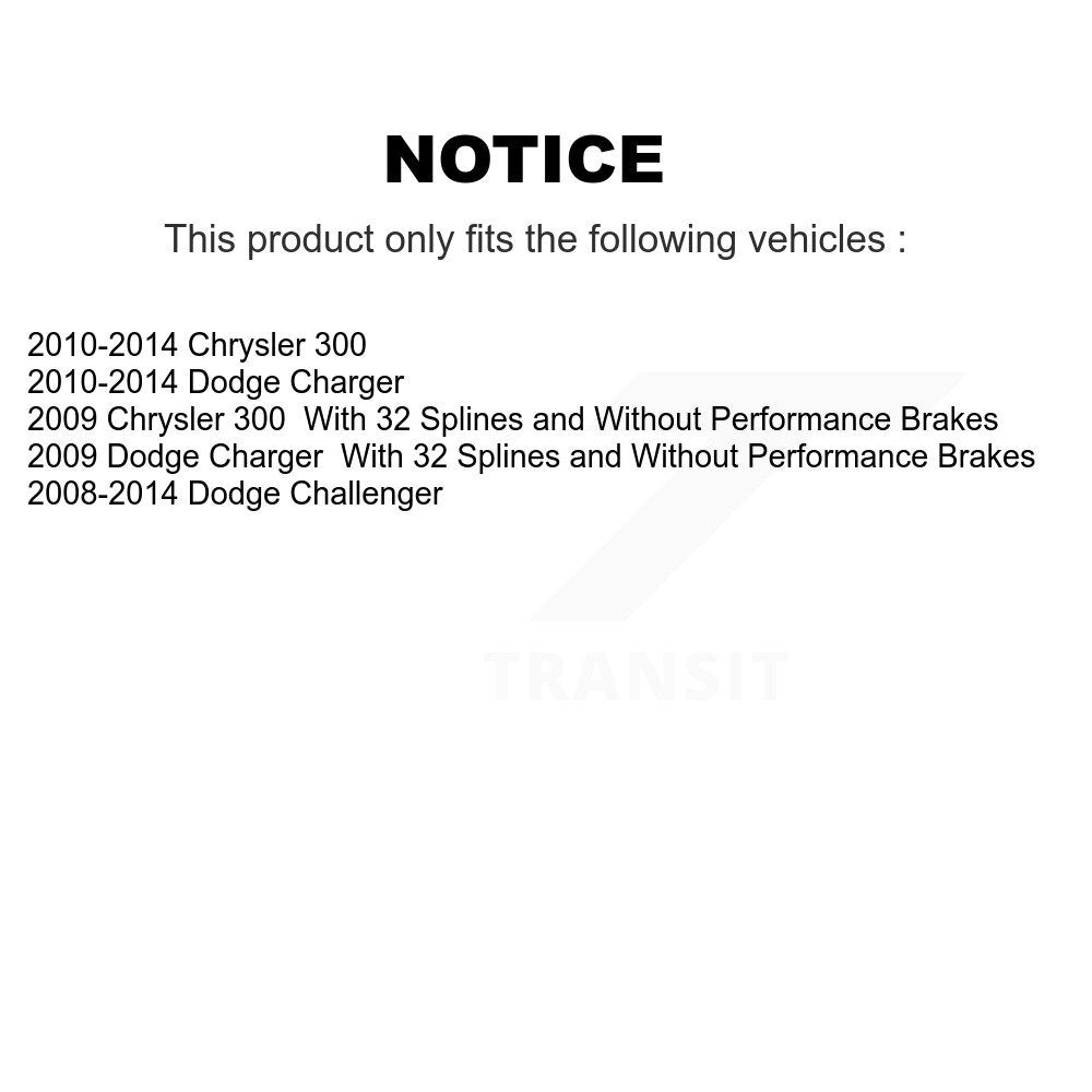 [Arrière] Kit d'ensemble roulement de roue et moyeu pour Dodge Charger Chrysler 300 Challenger K70-100690