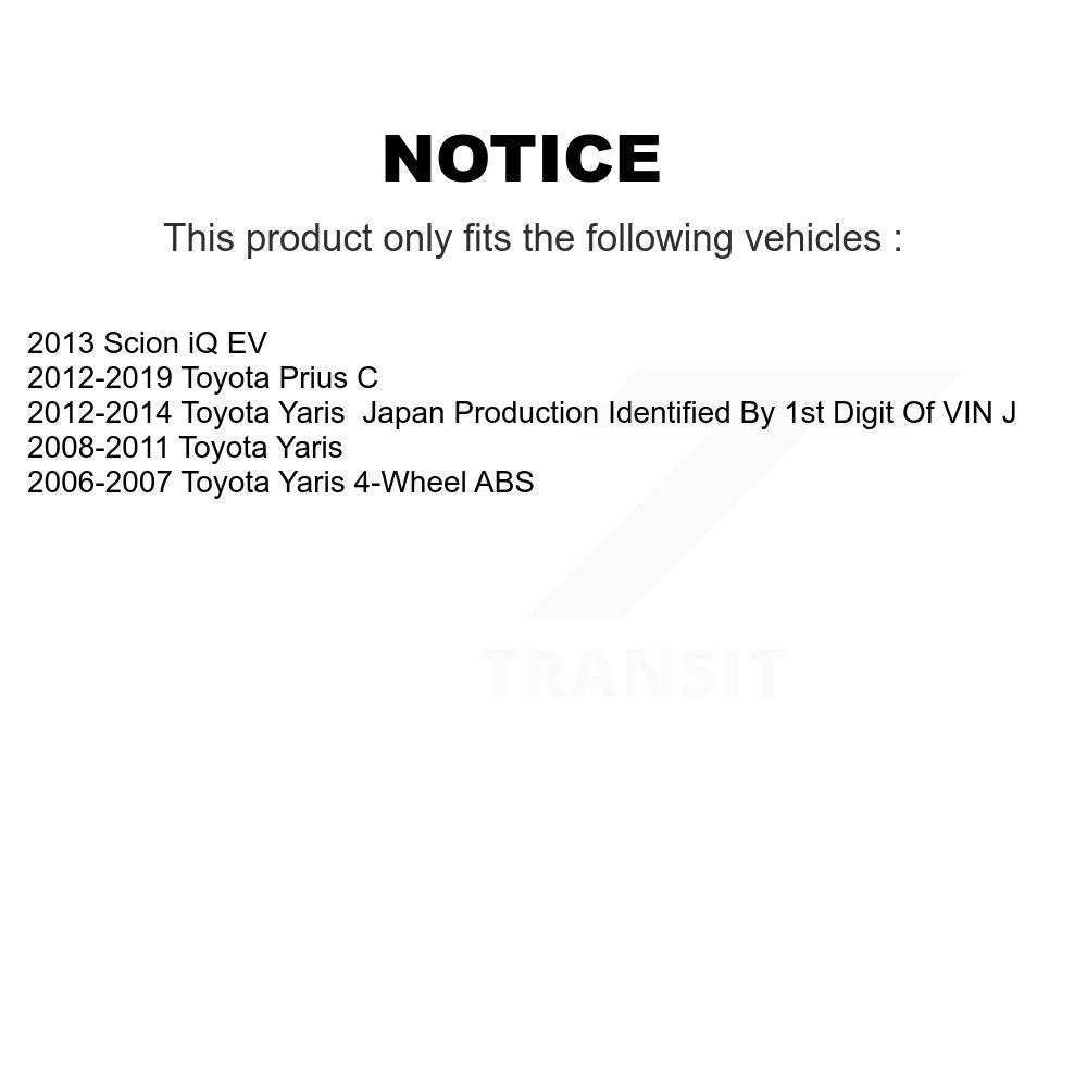 [Arrière] Kit d'ensemble roulement de roue et moyeu pour Toyota Yaris Prius C Scion iQ K70-100691