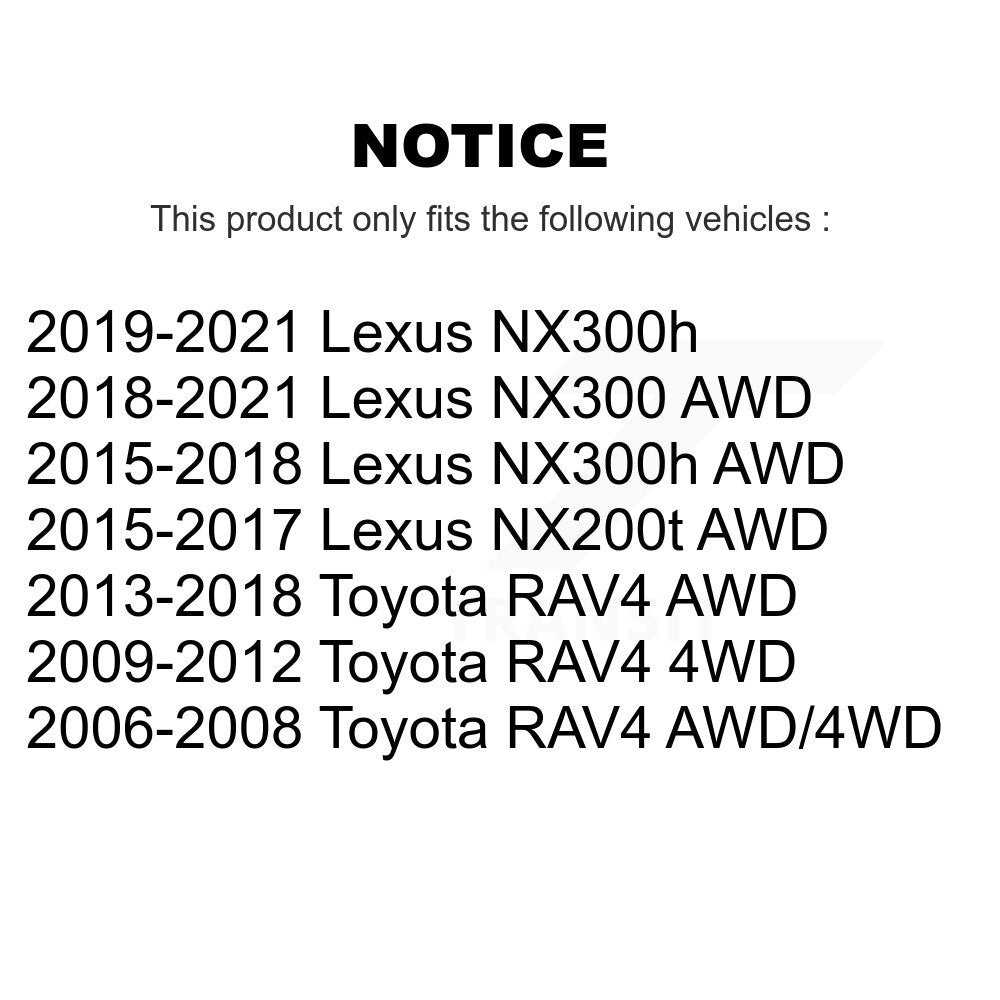 [Arrière] Kit d'ensemble roulement de roue et moyeu pour Toyota RAV4 Lexus NX200t NX300 NX300h K70-100695