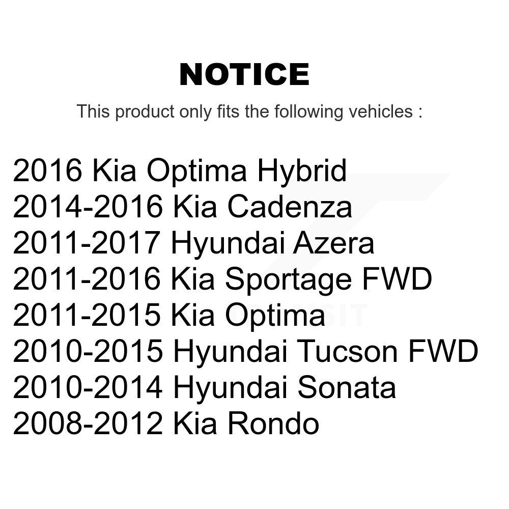 [Arrière] Kit d'ensemble roulement de roue et moyeu pour Hyundai Kia Sonata Optima Tucson Sportage Azera Rondo Cadenza K70-100729