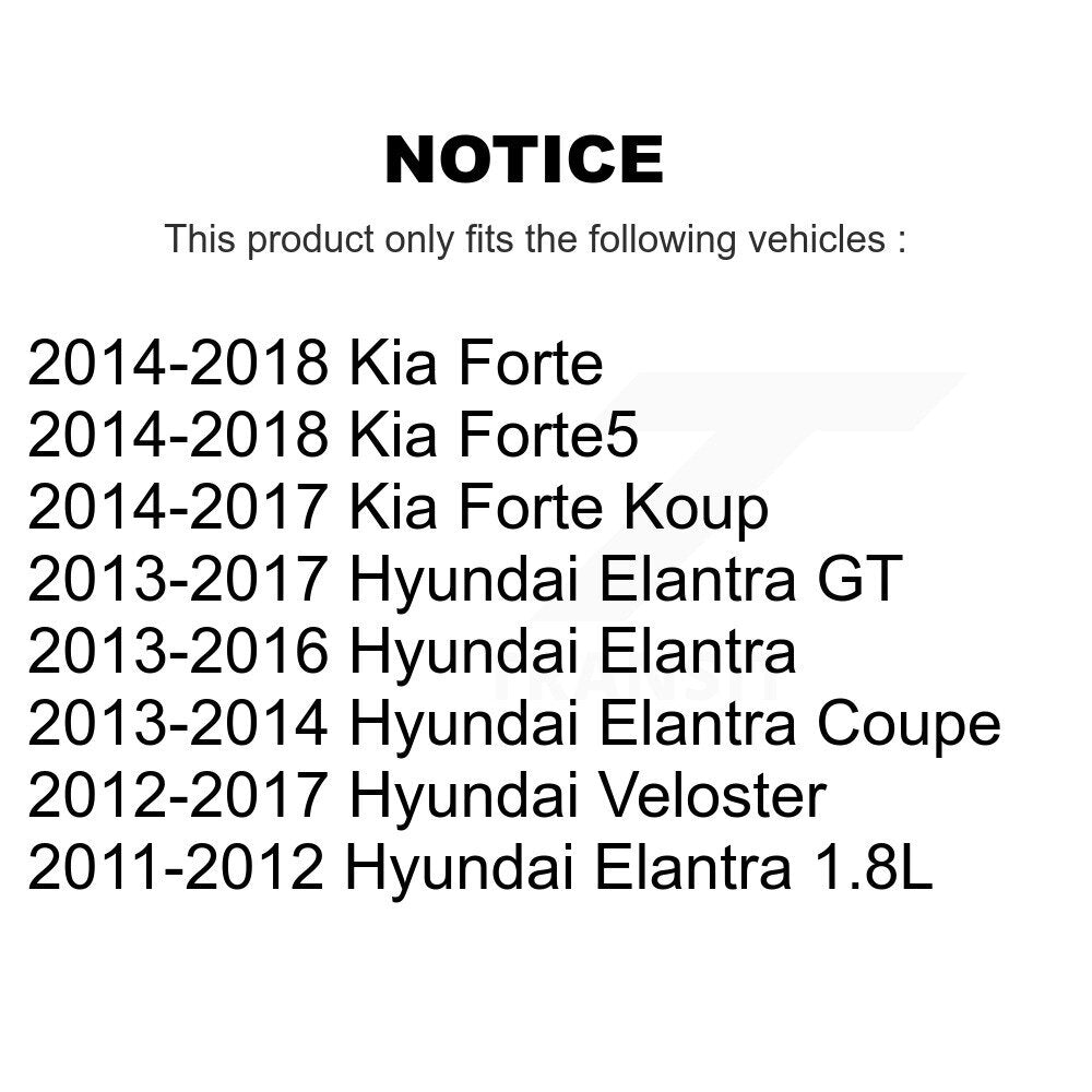 [Arrière] Kit d'ensemble roulement de roue et moyeu pour Hyundai Elantra Kia Forte Veloster GT Forte5 Coupe Koup K70-100746