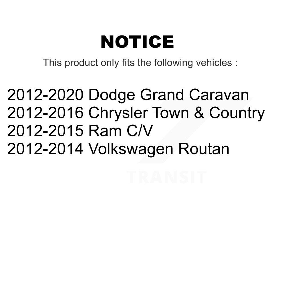 [Arrière] Kit d'ensemble roulement de roue et moyeu pour Dodge Grand Caravan Chrysler Town & Country Ram C/V Volkswagen Routan K70-100747