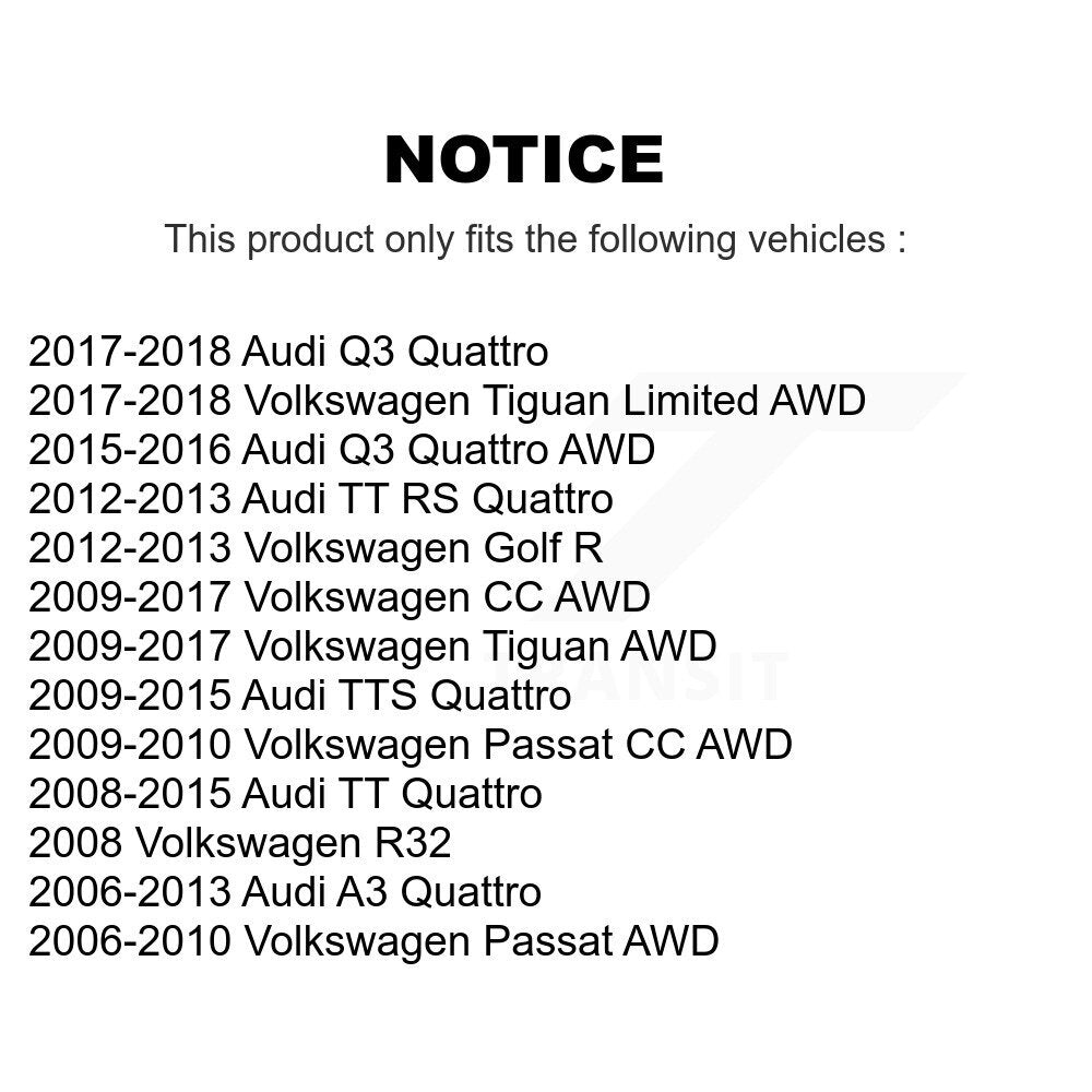[Arrière] Kit d'ensemble roulement de roue et moyeu pour Volkswagen Tiguan CC Passat Audi TT Quattro Q3 A3 R32 TTS RS Limited K70-100771