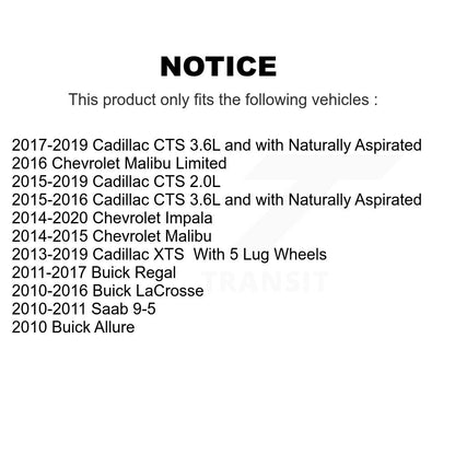 [Arrière] Kit d'ensemble roulement de roue et moyeu pour Chevrolet Malibu Buick Impala LaCrosse Regal Cadillac XTS CTS Saab 9-5 Allure K70-100779