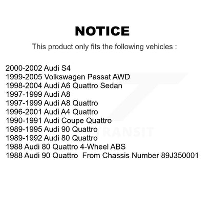 [Arrière] Kit de Roulement de roue pour Volkswagen Passat Audi A6 Quattro A4 S4 A8 90 Coupe 80 K70-101050