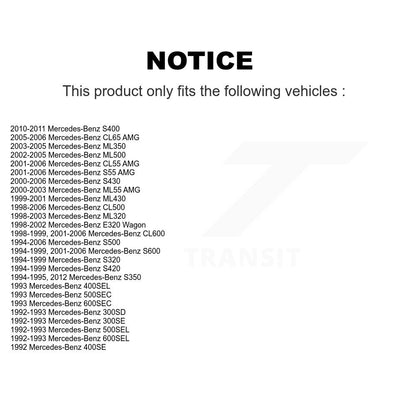 [Arrière] Kit de Roulement de roue pour Mercedes-Benz E320 ML320 S500 S430 ML350 ML430 ML500 S320 CL500 S420 S55 AMG S600 ML55 CL55 CL600 300SE 500SEL S350 S400 400SEL 300SD 400SE CL65 600SEL 500SEC K70-101059