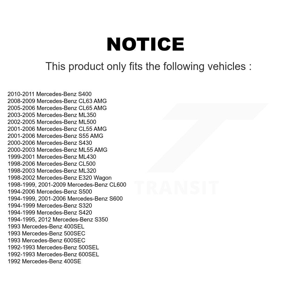 [Arrière] Kit de Roulement de roue pour Mercedes-Benz E320 ML320 S500 S430 ML350 ML430 ML500 S320 CL500 S420 S55 AMG S600 ML55 CL55 CL600 300SE 500SEL S350 S400 400SEL 300SD 400SE CL65 600SEL 500SEC K70-101059