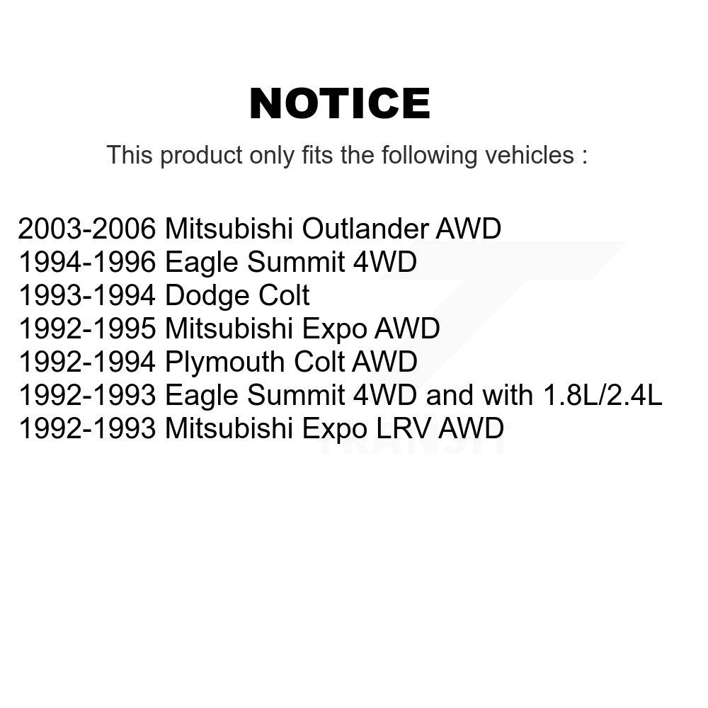 [Arrière] Kit de Roulement de roue pour Mitsubishi Outlander Eagle Summit Colt Plymouth Expo LRV Dodge K70-101063