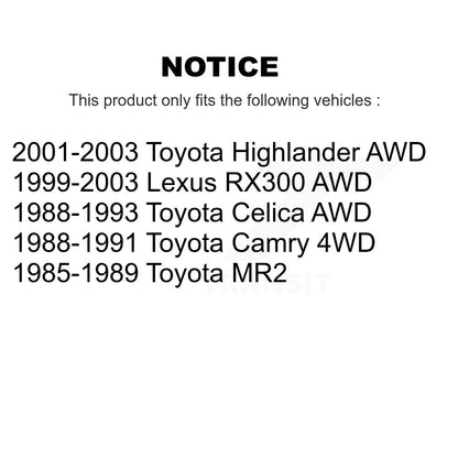 [Arrière] Kit de Roulement de roue pour 1985-1989 Toyota MR2 K70-101079