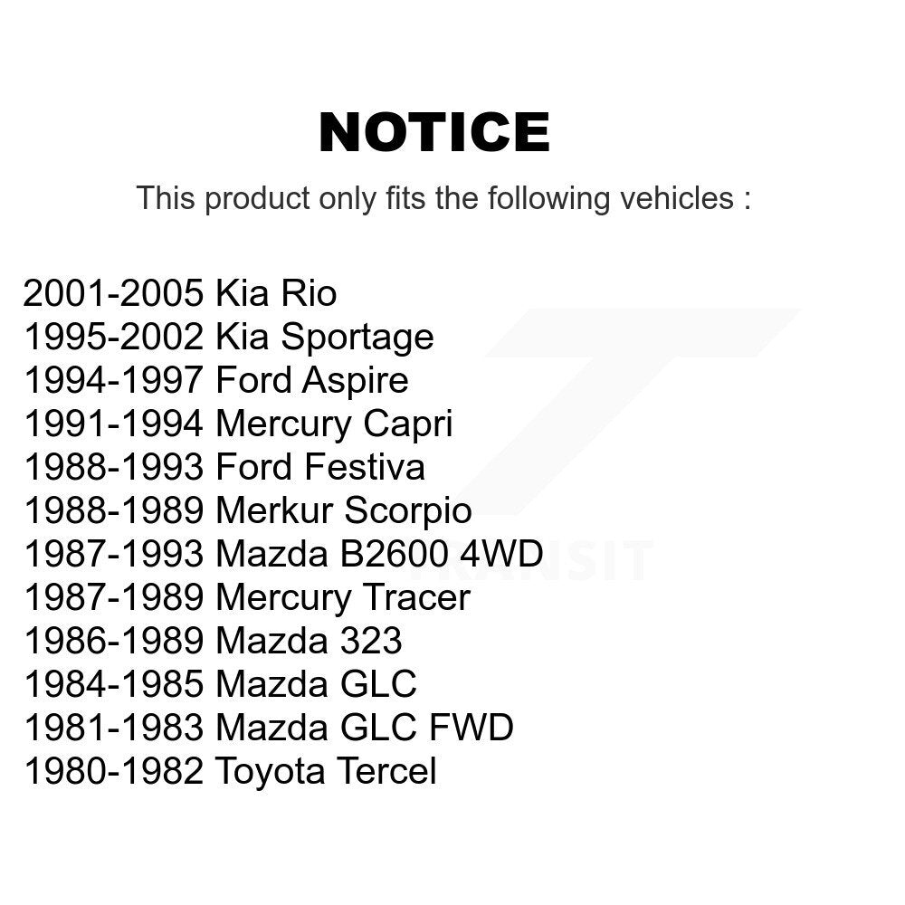 [Extérieur avant] Kit d'ensemble roulement de roue et cage pour Chrysler 300 Kia Sportage Rio Ford Mazda B2600 Festiva Mercury Aspire Capri 323 Toyota Tercel Tracer GLC K70-101087
