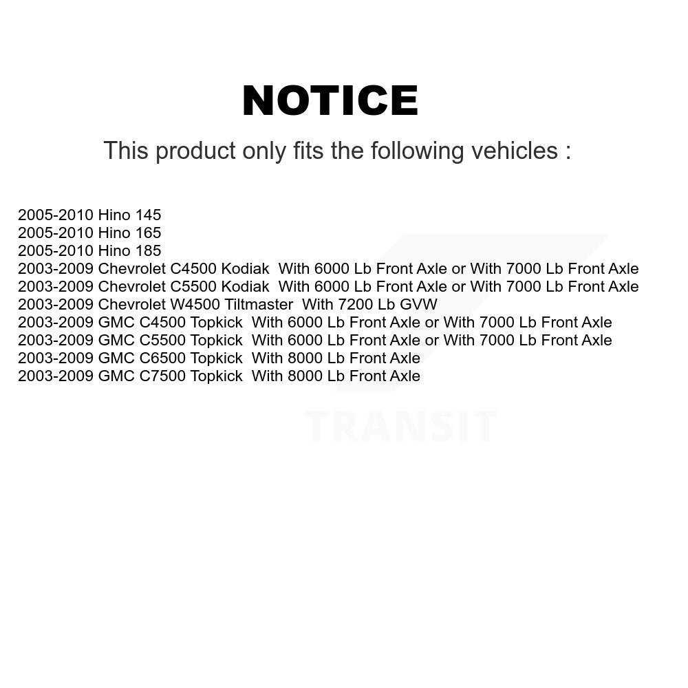 [Extérieur avant] Kit d'ensemble roulement de roue et cage pour Chevrolet C4500 Kodiak GMC Hino 145 165 185 C5500 Topkick K70-101095