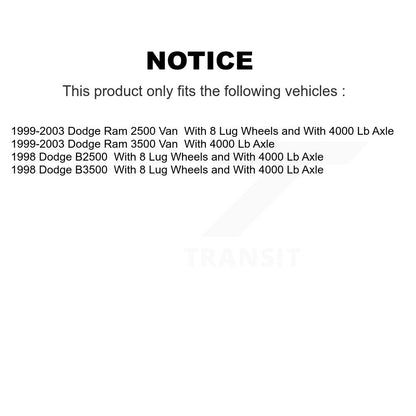 [Extérieur avant] Kit d'ensemble roulement de roue et cage pour Dodge Ram 3500 Van 2500 B3500 B2500 K70-101096
