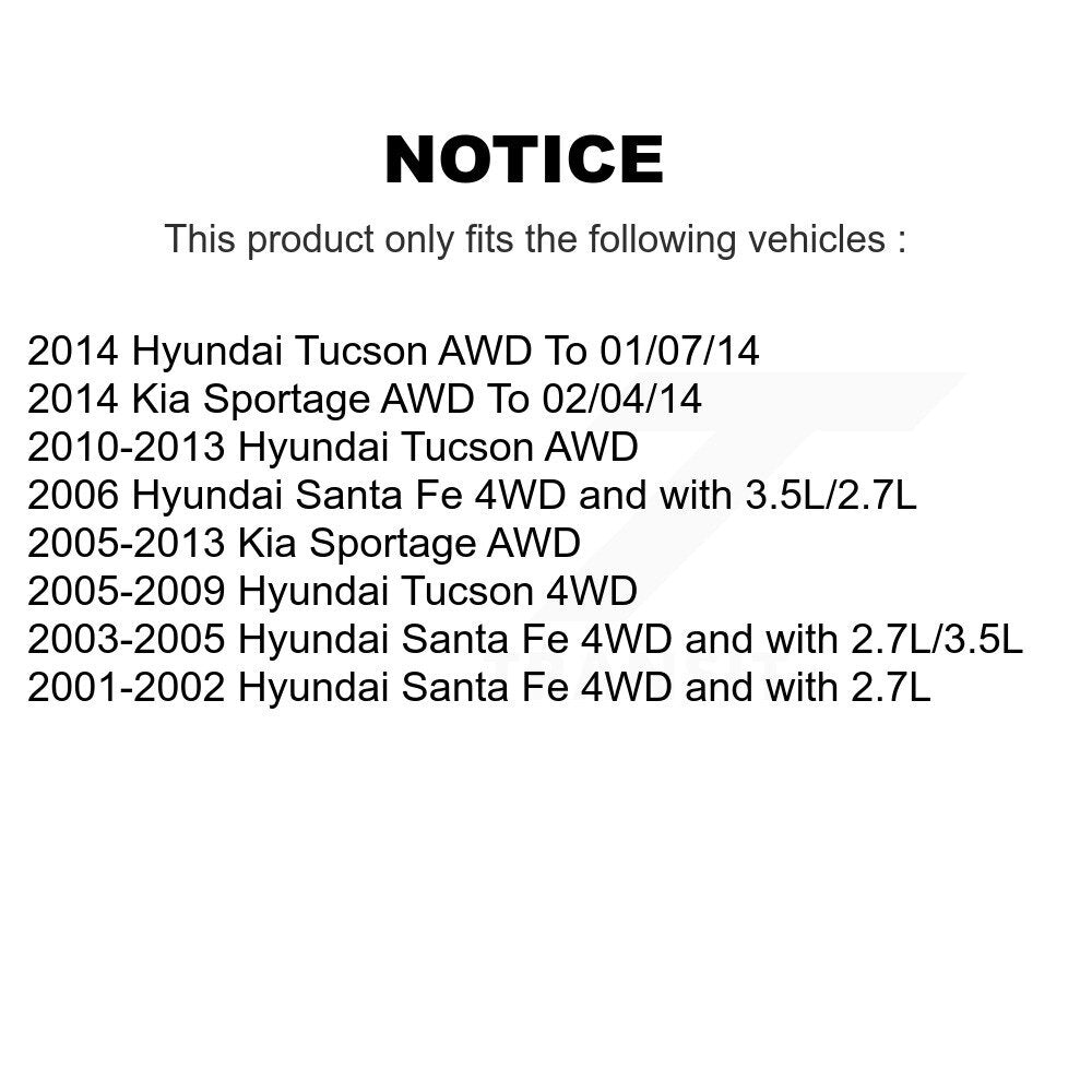 [Avant + Arrière] Kit de Roulement de roue pour Hyundai Tucson Kia Sportage Santa Fe K70-101134