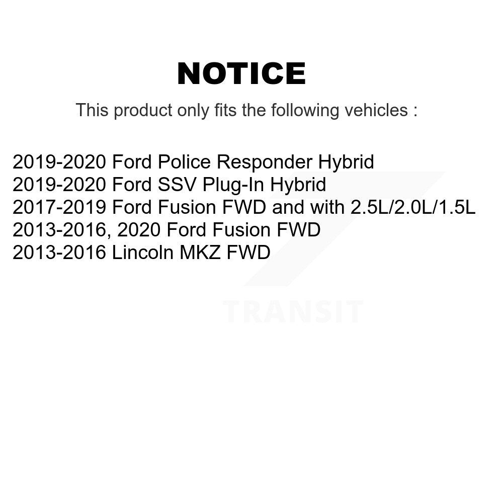[Avant + Arrière] Kit d'ensemble roulement de roue et moyeu pour Ford Fusion Lincoln MKZ Police Responder Hybrid SSV Plug-In K70-101159