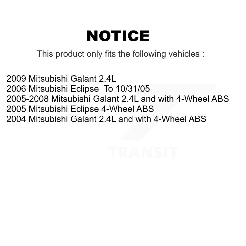 [Avant + Arrière] Kit d'ensemble roulement de roue et moyeu pour Mitsubishi Galant Eclipse K70-101188