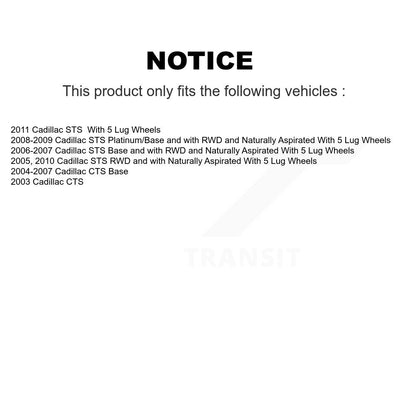 [Avant + Arrière] Kit d'ensemble roulement de roue et moyeu pour Cadillac CTS STS K70-101193