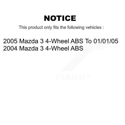 [Avant + Arrière] Kit d'ensemble roulement de roue et moyeu pour Mazda 3 4-Wheel ABS K70-101208