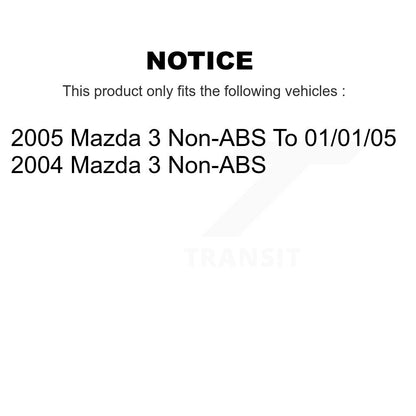 [Avant + Arrière] Kit d'ensemble roulement de roue et moyeu pour Mazda 3 Non-ABS K70-101209