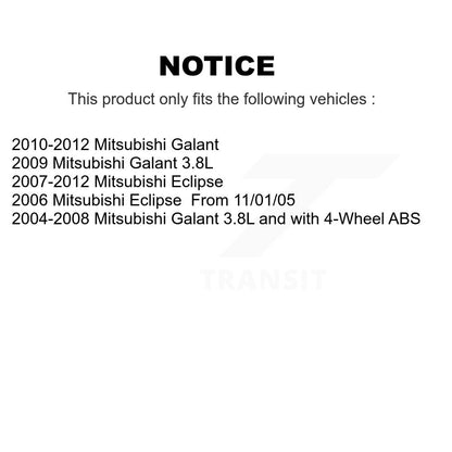 [Avant + Arrière] Kit d'ensemble roulement de roue et moyeu pour Mitsubishi Galant Eclipse K70-101213