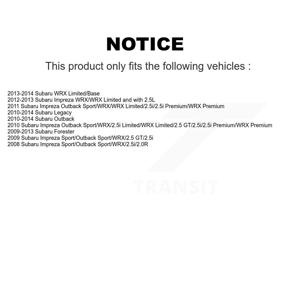 [Avant + Arrière] Kit d'ensemble roulement de roue et moyeu pour Subaru Outback Forester Impreza Legacy WRX K70-101217