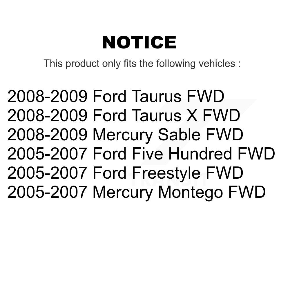 [Avant + Arrière] Kit d'ensemble roulement de roue et moyeu pour Ford Five Hundred Freestyle Taurus Mercury Montego X Sable FWD K70-101220