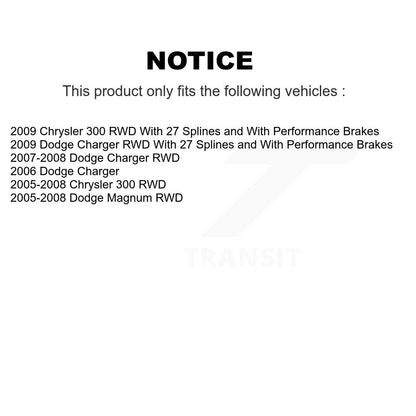 [Avant + Arrière] Kit d'ensemble roulement de roue et moyeu pour Chrysler 300 Dodge Charger Magnum RWD K70-101222