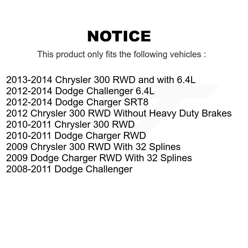 [Avant + Arrière] Kit d'ensemble roulement de roue et moyeu pour Dodge Charger Chrysler 300 Challenger K70-101223