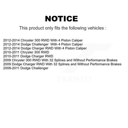 [Avant + Arrière] Kit d'ensemble roulement de roue et moyeu pour Dodge Charger Chrysler 300 Challenger K70-101223