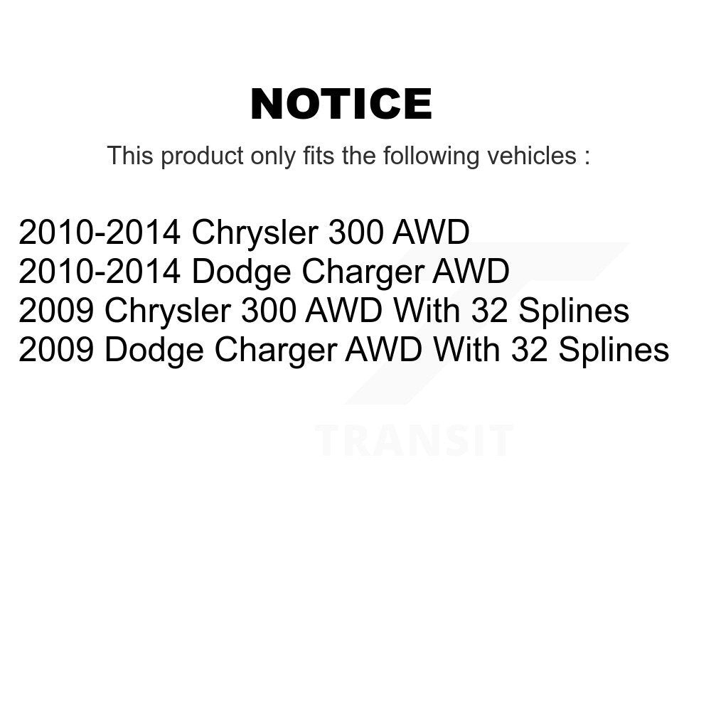 [Avant + Arrière] Kit d'ensemble roulement de roue et moyeu pour Dodge Charger Chrysler 300 AWD K70-101225