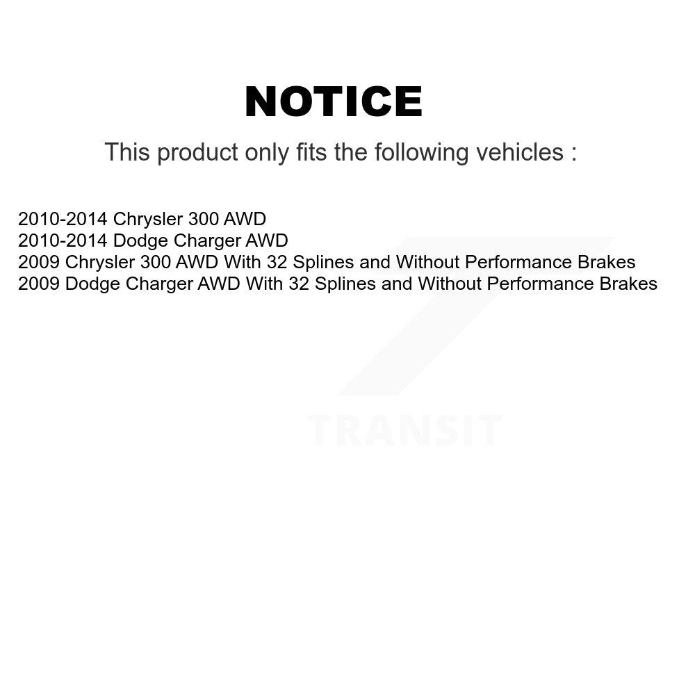 [Avant + Arrière] Kit d'ensemble roulement de roue et moyeu pour Dodge Charger Chrysler 300 AWD K70-101225