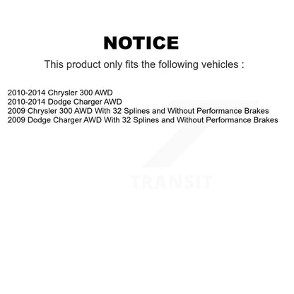[Avant + Arrière] Kit d'ensemble roulement de roue et moyeu pour Dodge Charger Chrysler 300 AWD K70-101225