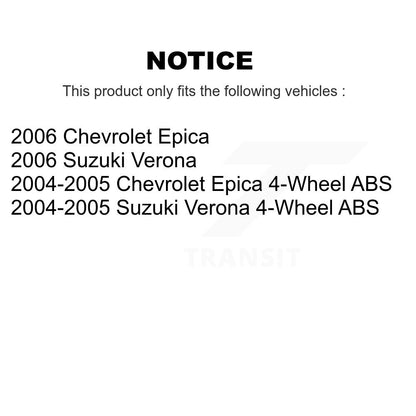 [Avant + Arrière] Kit d'ensemble roulement de roue et moyeu pour Suzuki Verona Chevrolet Epica K70-101234