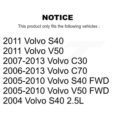 [Avant + Arrière] Kit d'ensemble roulement de roue et moyeu pour Volvo S40 C70 C30 V50 K70-101239