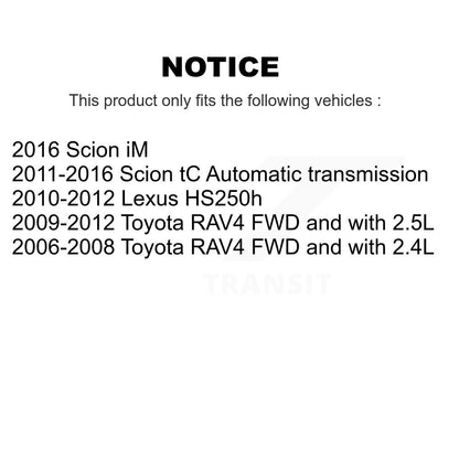 [Avant + Arrière] Kit d'ensemble roulement de roue et moyeu pour Toyota RAV4 Scion tC Corolla iM Lexus HS250h K70-101241