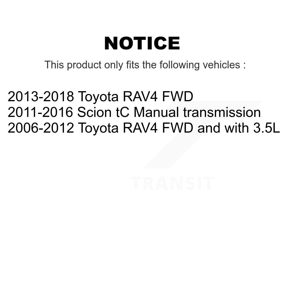 [Avant + Arrière] Kit d'ensemble roulement de roue et moyeu pour Toyota RAV4 Scion tC K70-101246