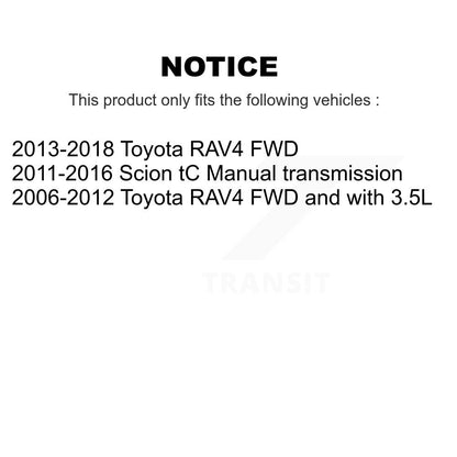 [Avant + Arrière] Kit d'ensemble roulement de roue et moyeu pour Toyota RAV4 Scion tC K70-101246