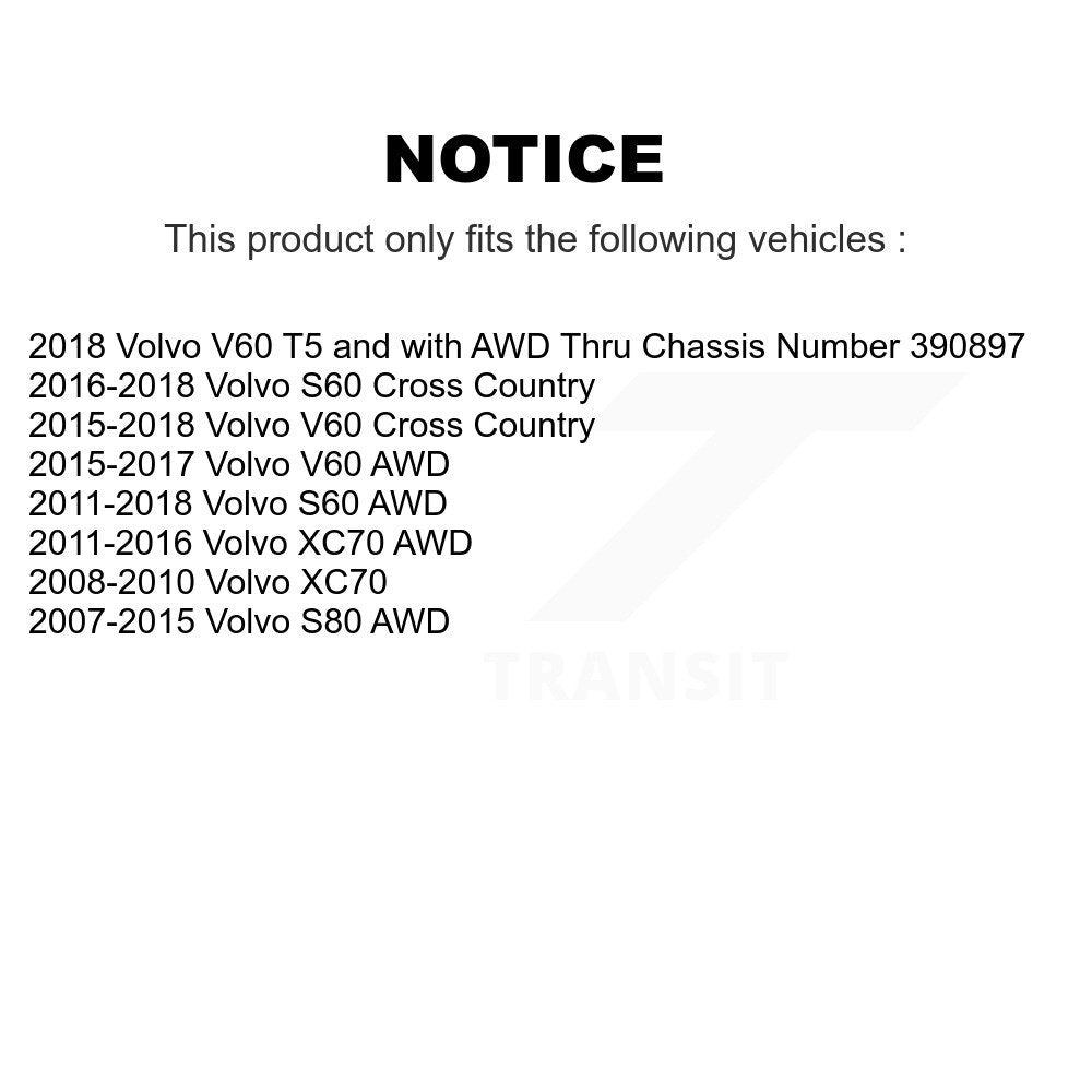 [Avant + Arrière] Kit d'ensemble roulement de roue et moyeu pour Volvo S60 XC70 S80 V60 Cross Country K70-101281