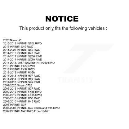 [Avant + Arrière] Kit d'ensemble roulement de roue et moyeu pour INFINITI G37 Q50 G35 Nissan 370Z QX50 EX35 M37 QX70 FX35 G25 Q60 Q70 Q40 Q70L M35 M56 M45 EX37 M35h K70-101282
