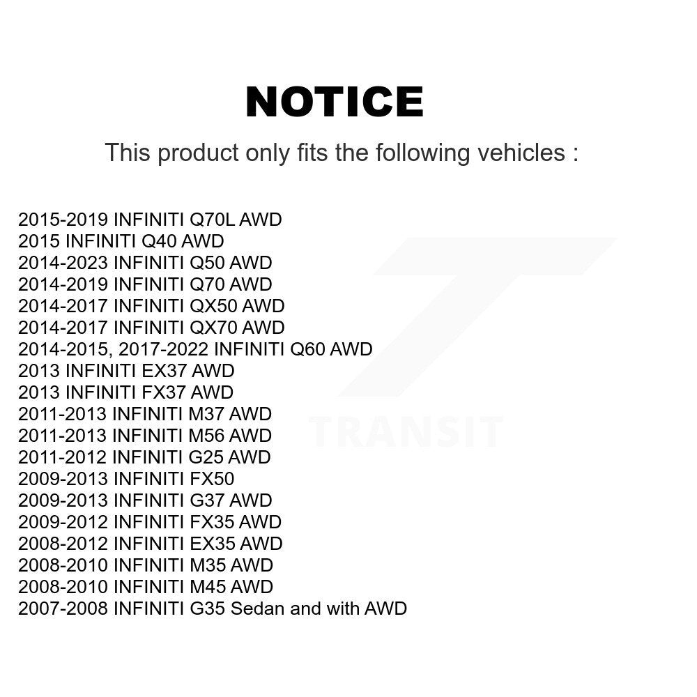 [Avant et Arrière] Ensemble roulement de roue et moyeu pour INFINITI Q50 G37 QX50 EX35 G35 Q60 FX35 M37 K70-101283