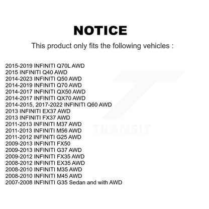 [Avant et Arrière] Ensemble roulement de roue et moyeu pour INFINITI Q50 G37 QX50 EX35 G35 Q60 FX35 M37 K70-101283
