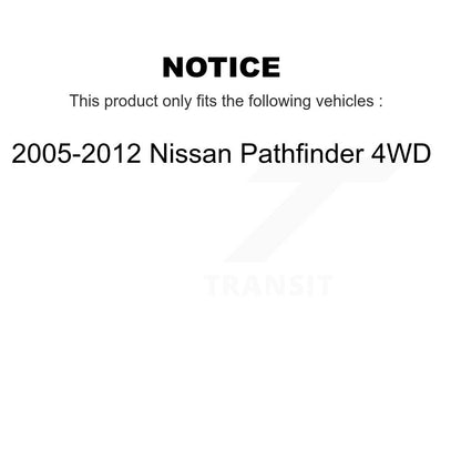 [Avant + Arrière] Kit d'ensemble roulement de roue et moyeu pour Nissan Pathfinder K70-101293