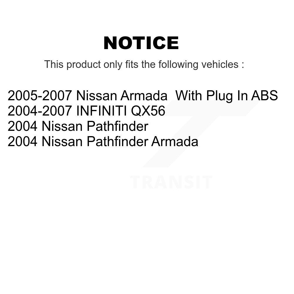 [Avant + Arrière] Kit d'ensemble roulement de roue et moyeu pour Nissan Armada INFINITI QX56 Pathfinder K70-101296