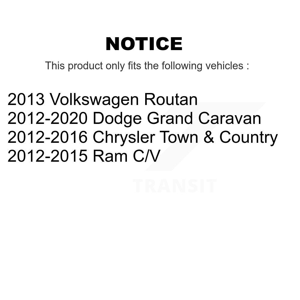 [Avant + Arrière] Kit d'ensemble roulement de roue et moyeu pour Dodge Grand Caravan Chrysler Town Country Ram C/V Volkswagen Routan K70-101299
