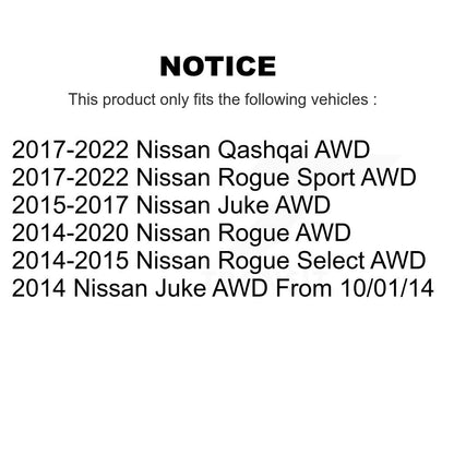 [Arrière] Kit d'ensemble roulement de roue et moyeu pour Nissan Rogue Sport Select Juke Qashqai K70-101332