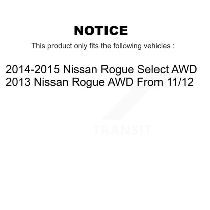 [Avant + Arrière] Kit d'ensemble roulement de roue et moyeu pour 2014-2015 Nissan Rogue Select AWD K70-101357