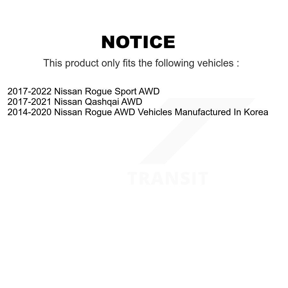 [Avant + Arrière] Kit d'ensemble roulement de roue et moyeu pour Nissan Rogue Sport Qashqai AWD K70-101360