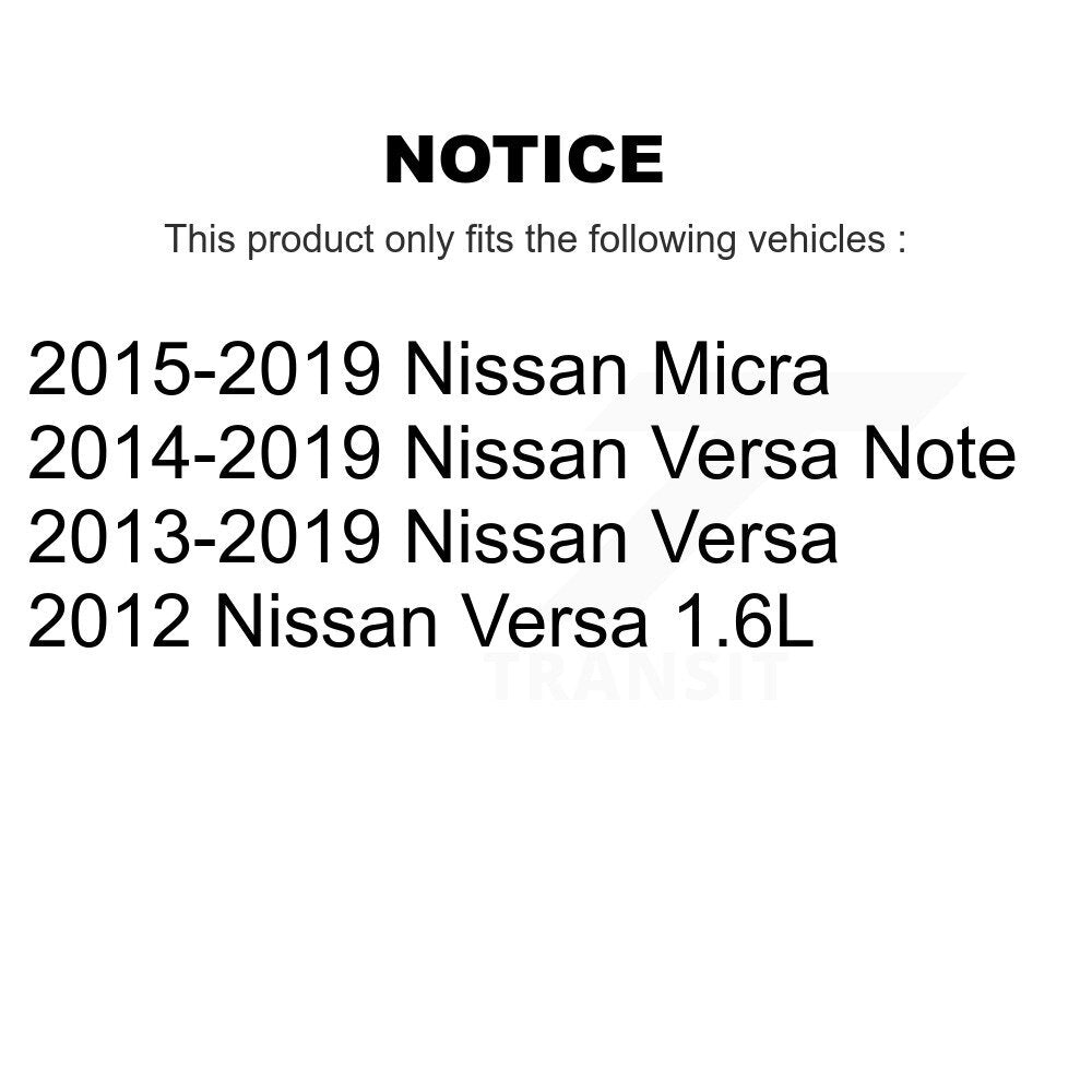 [Avant + Arrière] Kit de Roulement de roue pour Nissan Versa Note Micra K70-101361