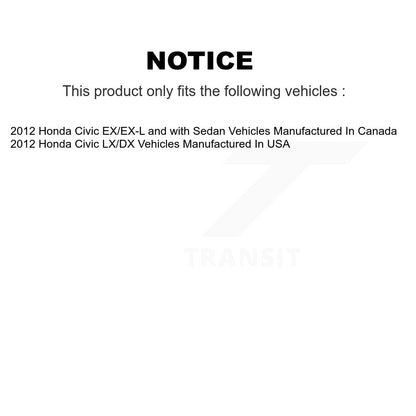 [Arrière] Kit d'ensemble roulement de roue et moyeu pour Honda Civic K70-101378