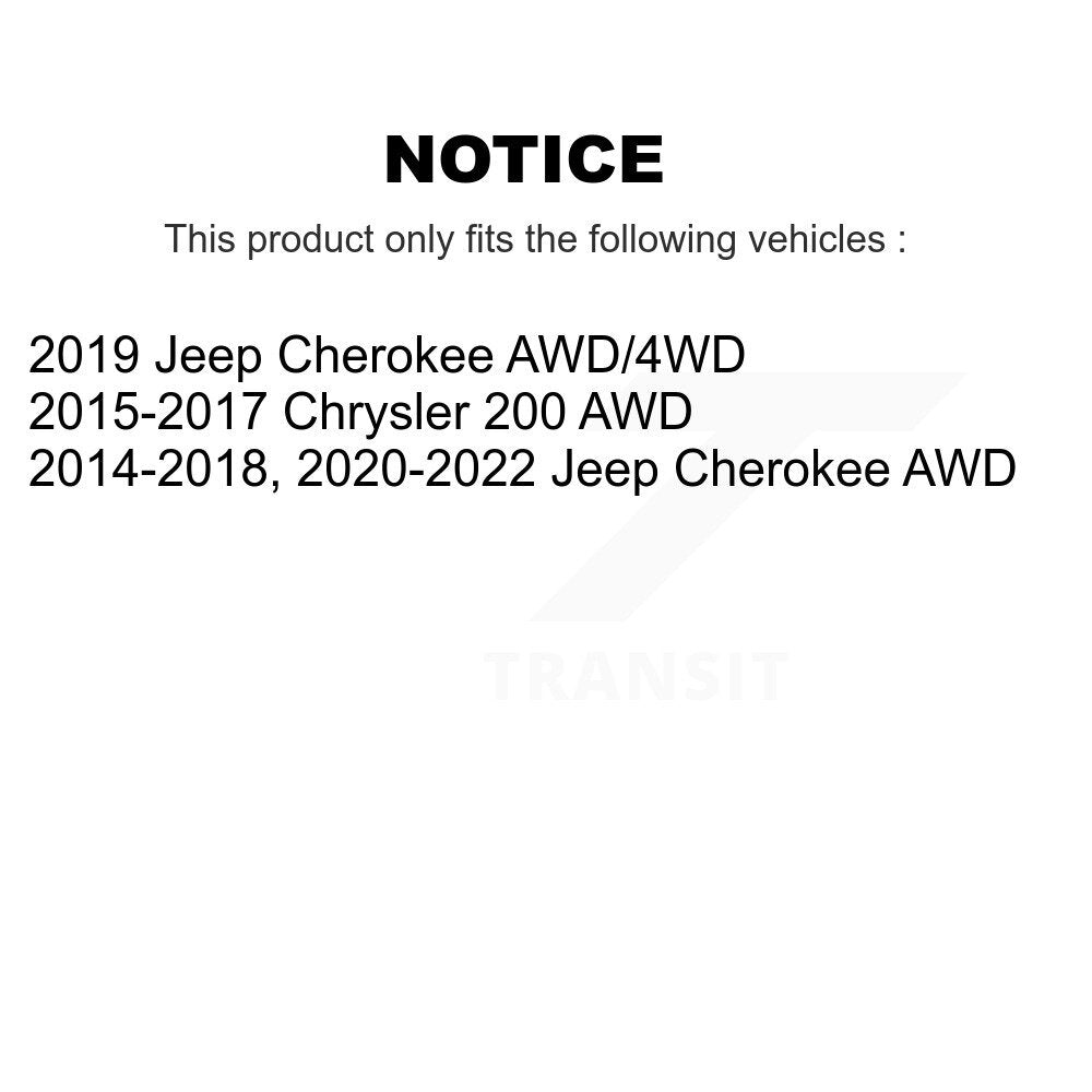 [Arrière] Kit d'ensemble roulement de roue et moyeu pour Jeep Cherokee Chrysler 200 K70-101379